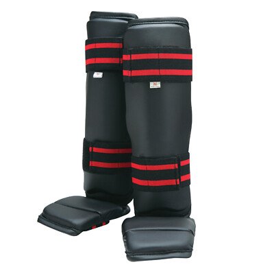 Instep Shin Guards – Genuine Leather – Black Professional Combat Sports Manufacturer